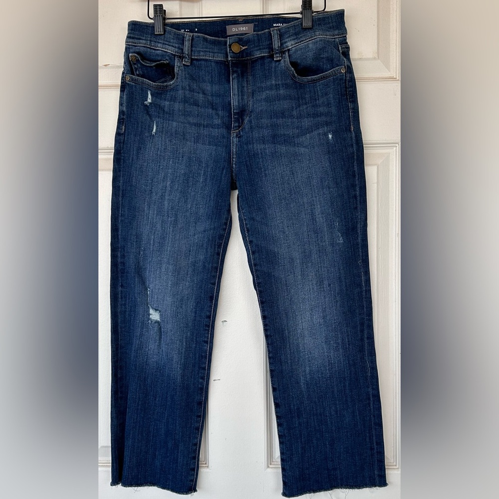 DL 1961 Mara Straight Mid‎ Rise Instasculpt Ankle Jeans Size 30 - Picture 2 of 12